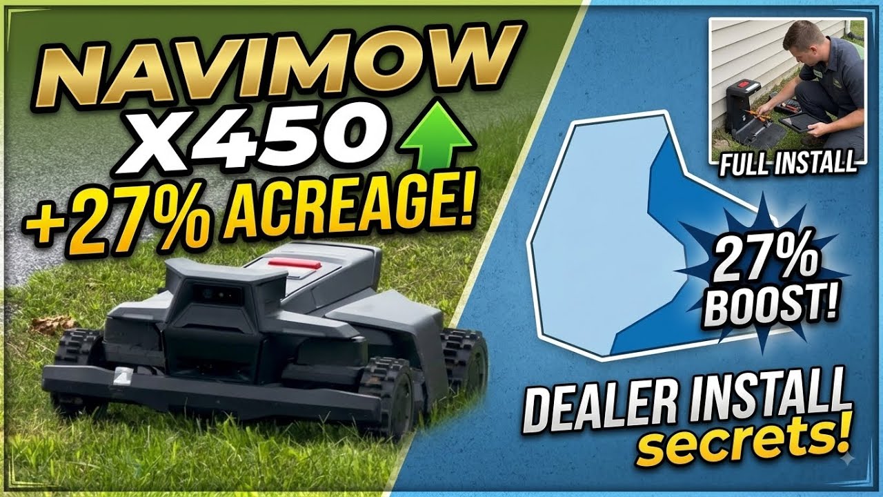 A Segway Navimow X450 robotic mower cutting a Lewes, Delaware lawn — the customer install where we mapped 1.91 acres on a single mower