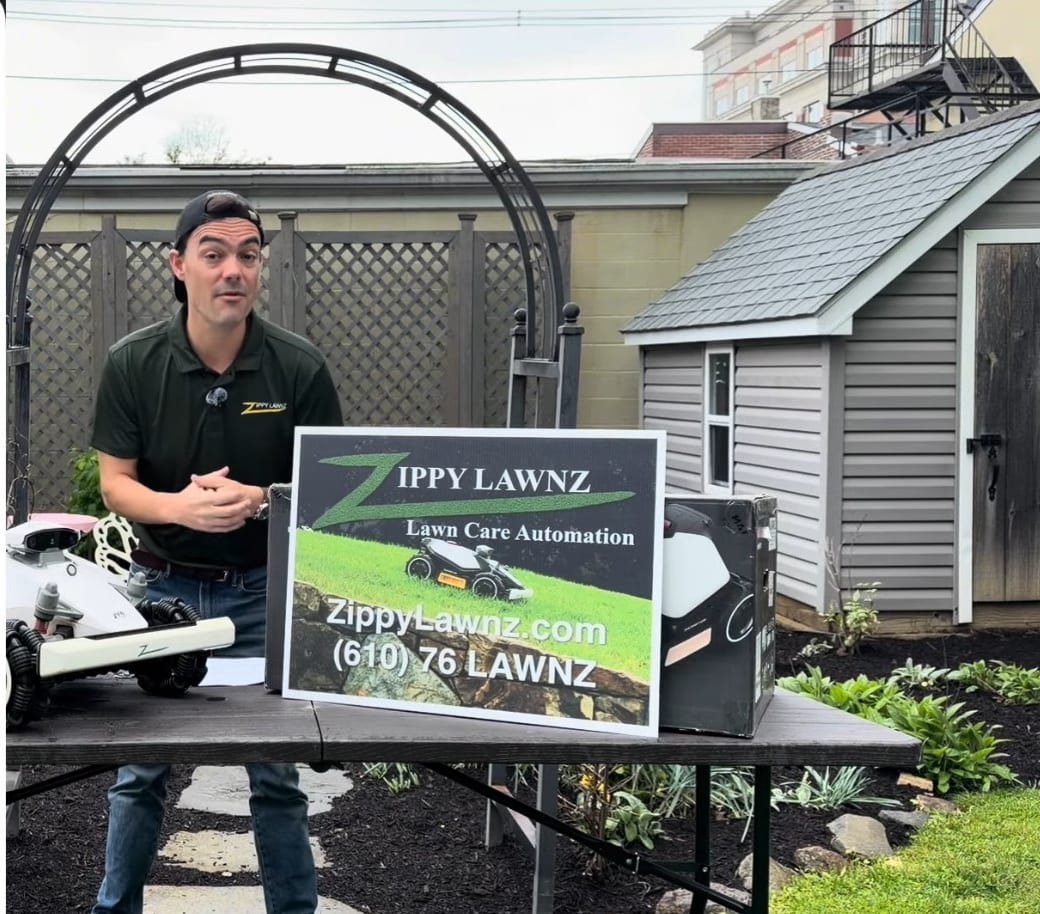 A Zippy Lawnz robot mower demonstration