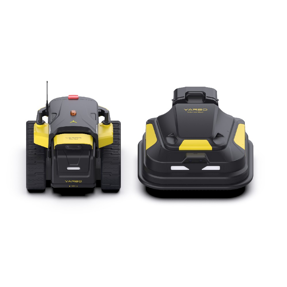 Yarbo Core module paired with its commercial mower deck